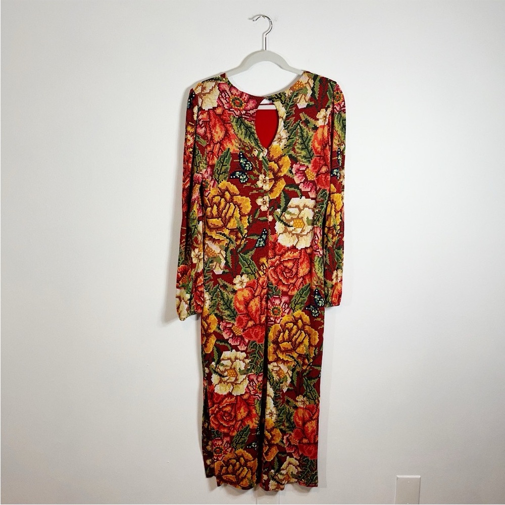 FARM Rio Jessa Red Floral Maxi Long Sleeve Dress - Picture 5 of 7